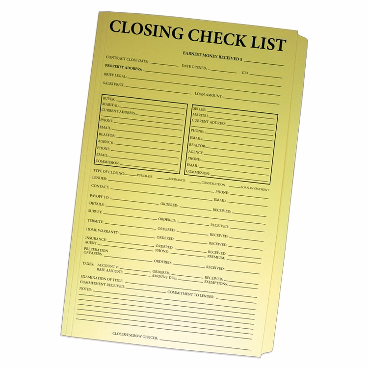 File Folder Legal Size - Full File Tab - Printed with 1 PMS Color