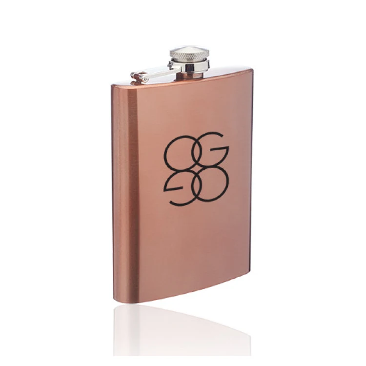 8 oz. Copper Coated Gran Torino Hip Flask 1