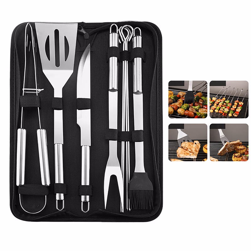 Complete Stainless Steel Barbecue Set 9 Tools