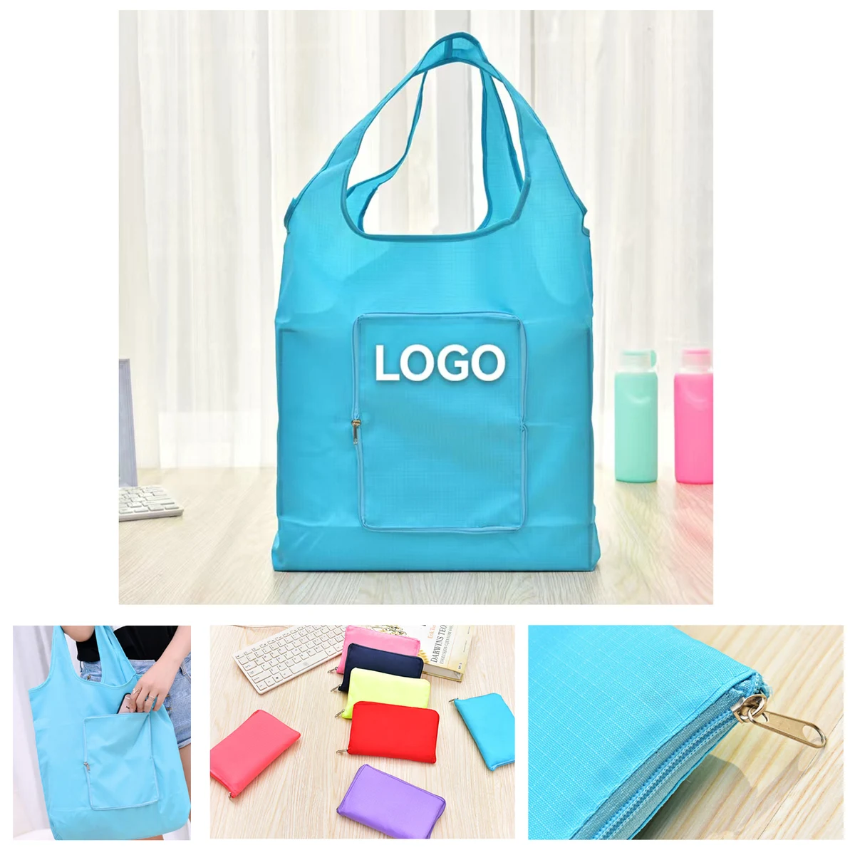 Foldable Oxford Shopping Bag, custom tote bag with logo imprint 1