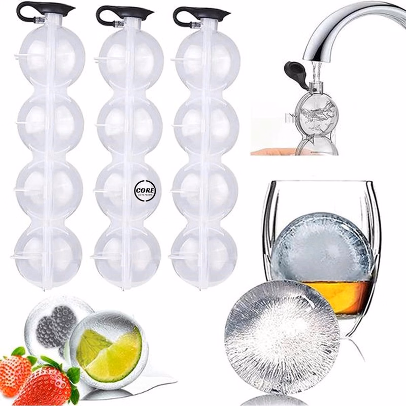 Silicone Sphere Whiskey Ice Ball Maker With Lids Cube