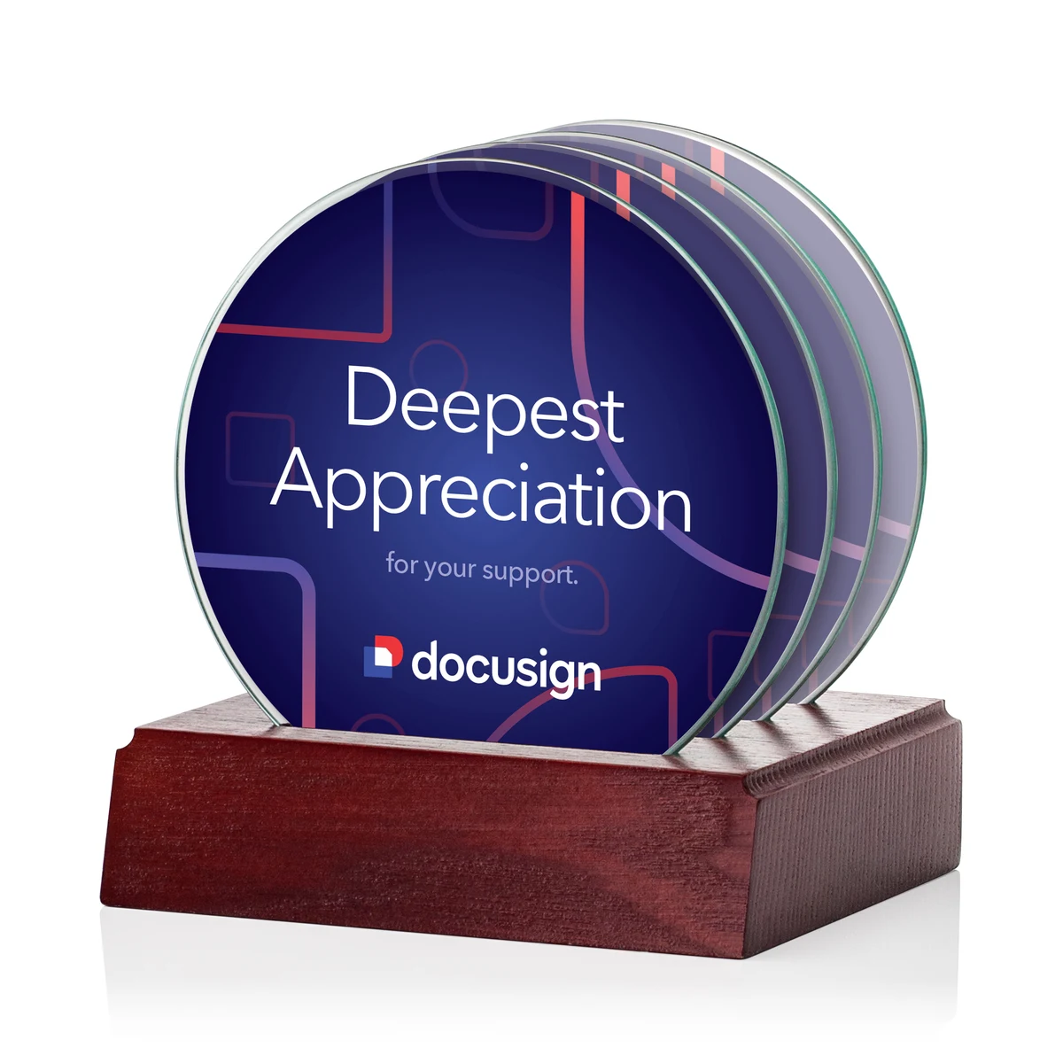 Barnaby VividPrint™ Coasters - Set of 4 on Rosewood 1