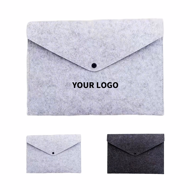 A4 Felt Document Holder Envelope With Snap And Lanyard