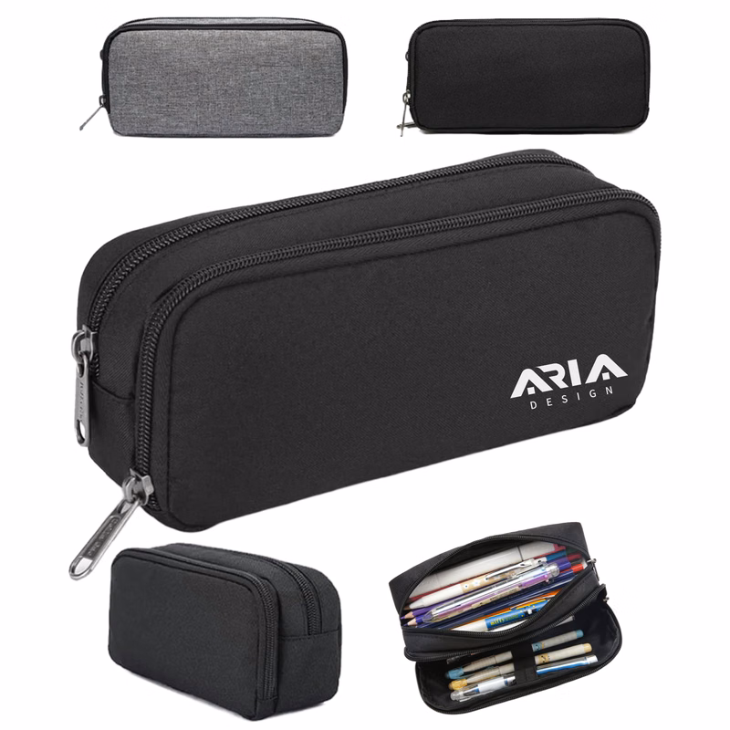 Customizable Large Oxford Fabric Double Decker Pencil Case
