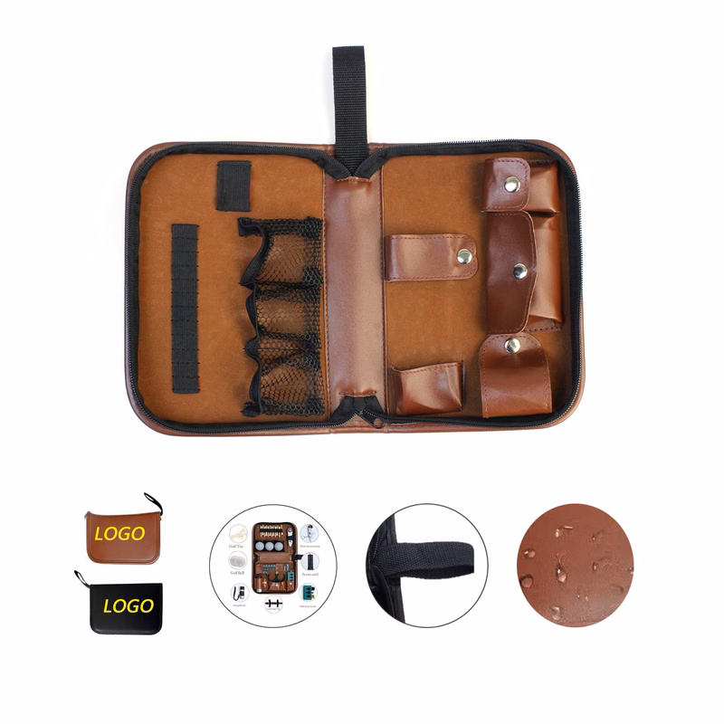 Golf Portable Leather Accessories Bag