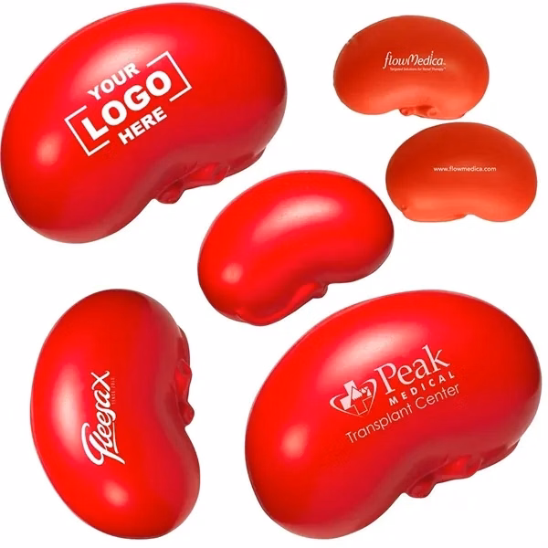 Custom Kidney Shape Polyurethane Foam Stress Ball — Medical Professional Wellness Tool