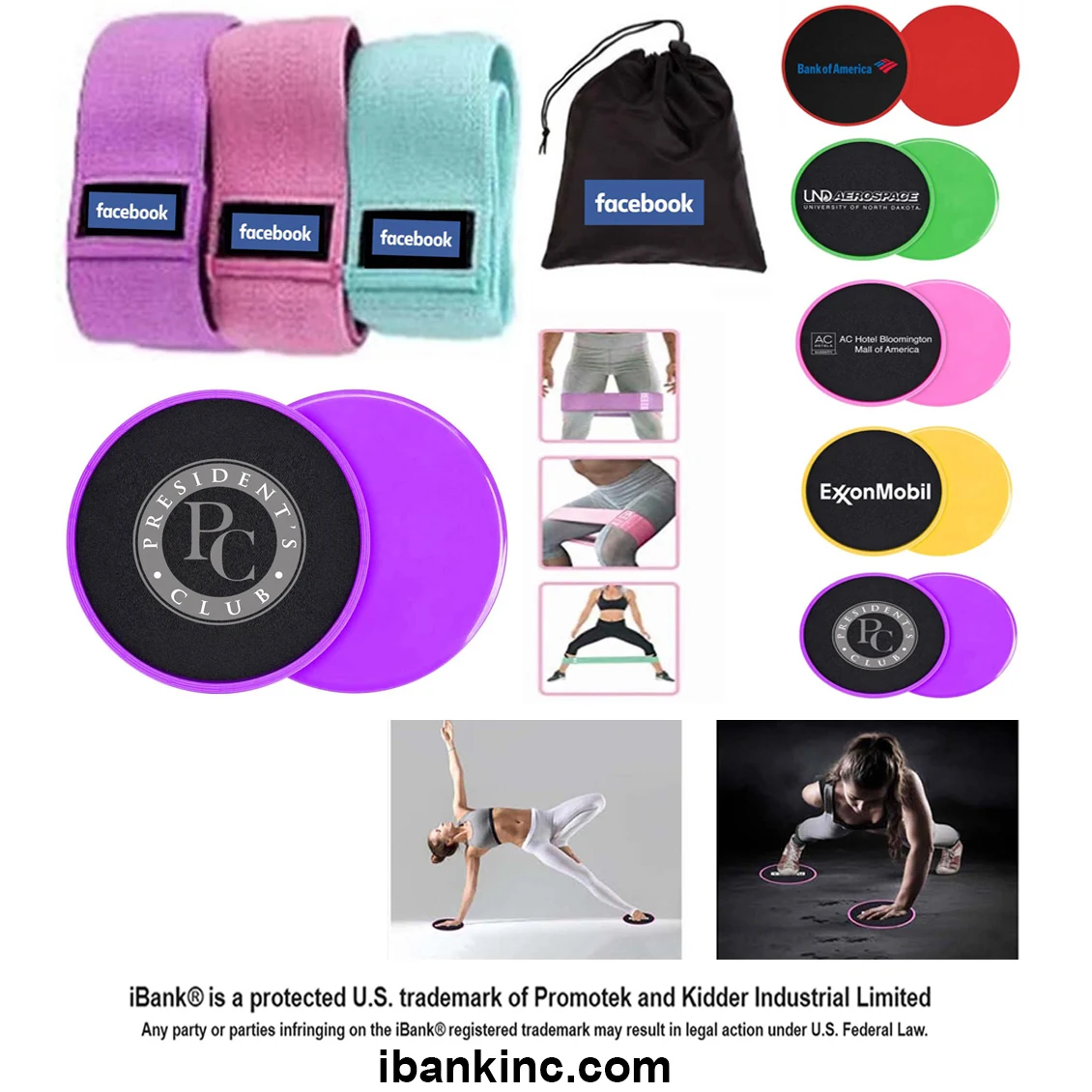 iBank ® Fabric Resistance Bands + Fitness Sliders 1