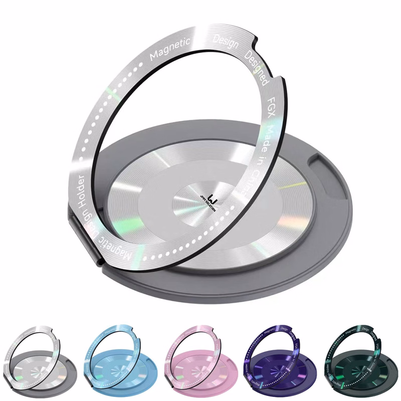 Magnetic Aluminum Phone Stand | 360° Rotation & Dual Use