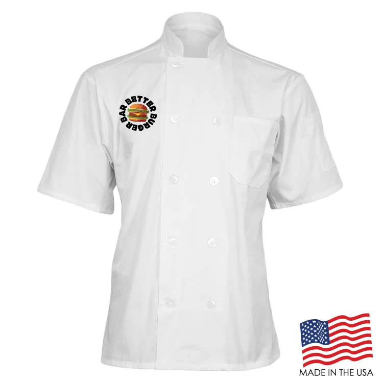 Mesh Back Chef Coat with Short Sleeves (FULL COLOR LOGO) 1