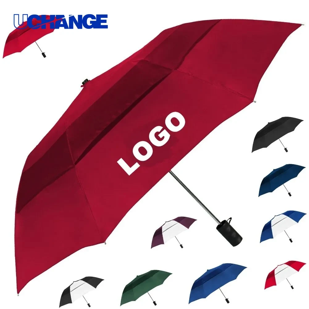 Auto-Open Folding Umbrella Vented Canopy for Windy Conditions 1