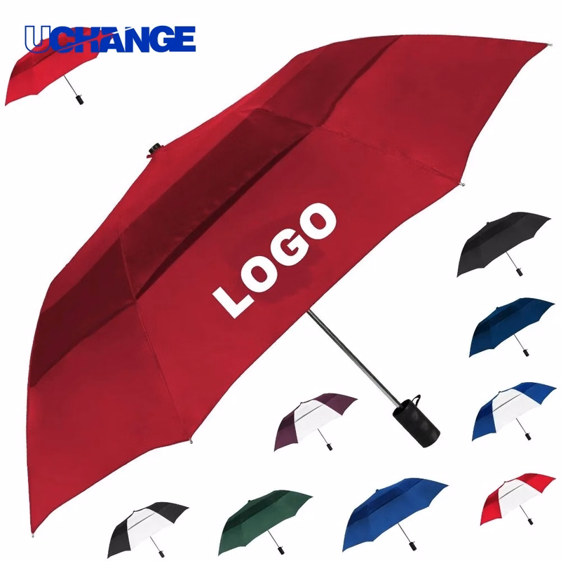 Auto-Open Folding Umbrella Vented Canopy for Windy Conditions
