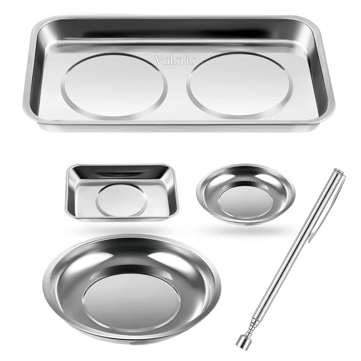 5PCS Stainless Steel Magnetic Storage Tray Set 1