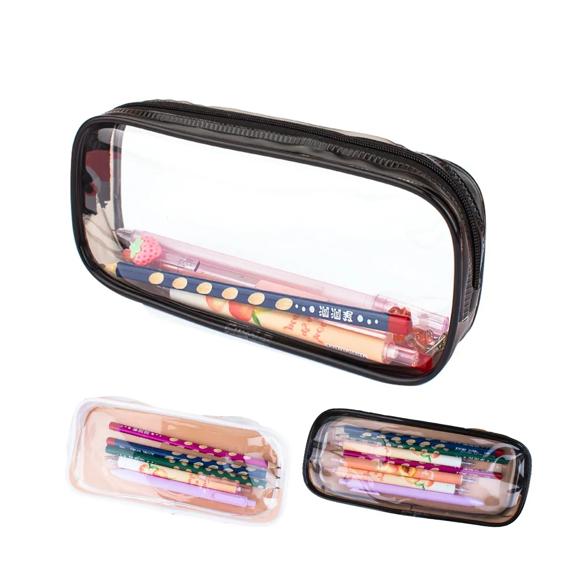 PVC Zipper Pencil Bag Exam Pen Pouch Case 1
