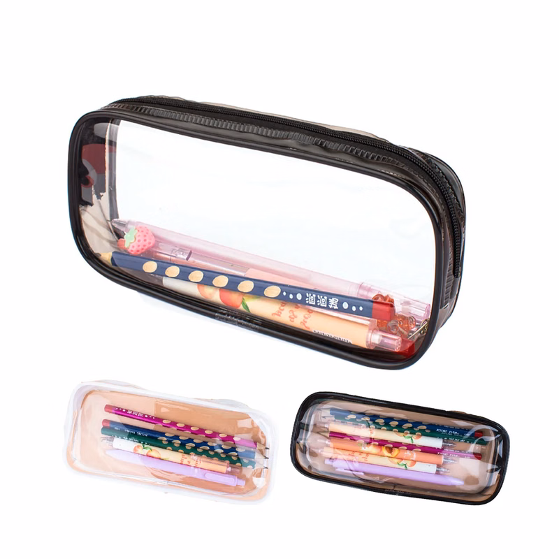 PVC Zipper Pencil Bag Exam Pen Pouch Case