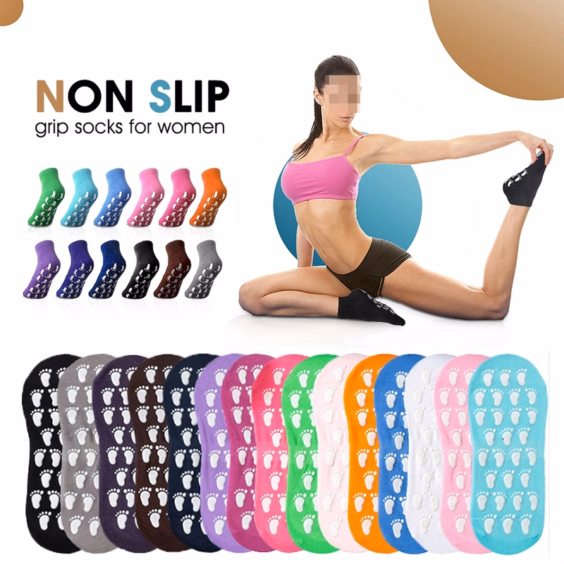 Yoga Pilates Non Slip Skid Socks With Grippers For Women