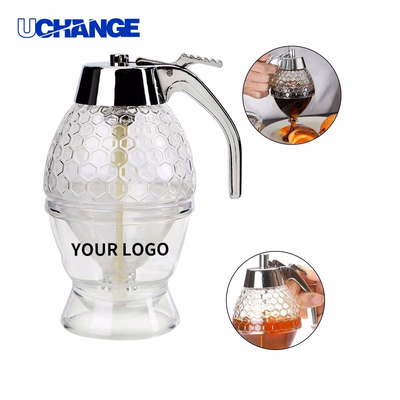 No Drip Honey Syrup Dispenser Glass Container
