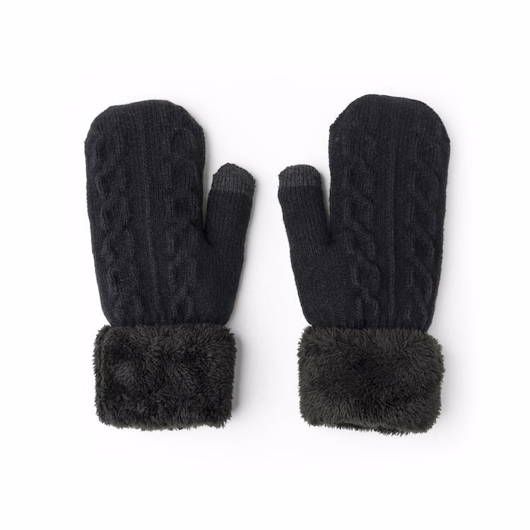Cable Knit Mittens - Texting Thumb 4 Colors