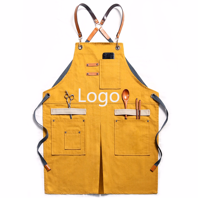 Chef Customized Sleeveless Adjustable Unisex Strap Aprons/ Large Pockets