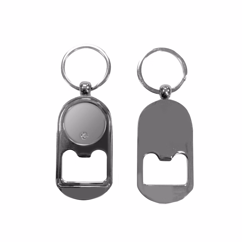 Rounded Metal Bottle Opener Keyring