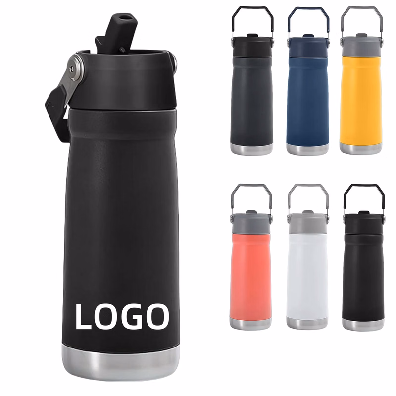 MOQ 18oz Stainless Steel Water Bottle With Flip Straw