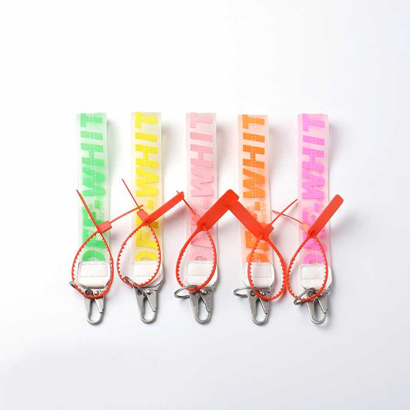Durable transparent rubber and high-quality alloy metal Wristlet lanyard
