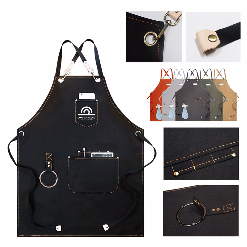 Durable Canvas Work Apron With Multi-Pockets