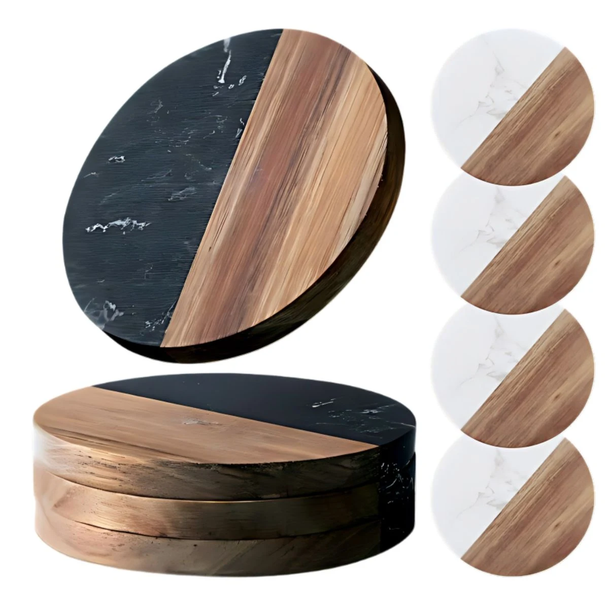 Custom Wood Marble Spliced Coaster 1