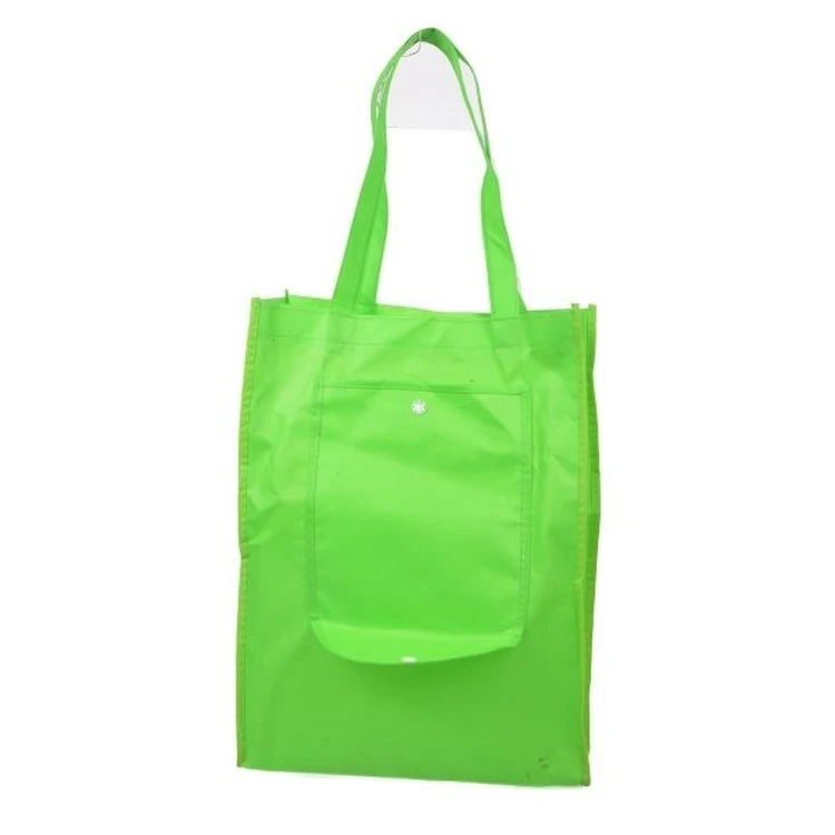 Folded Button Closure 80 GSM Non-Woven Fabric Tote Bag 1