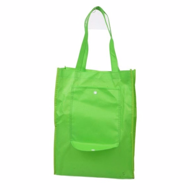 Folded Button Closure 80 GSM Non-Woven Fabric Tote Bag