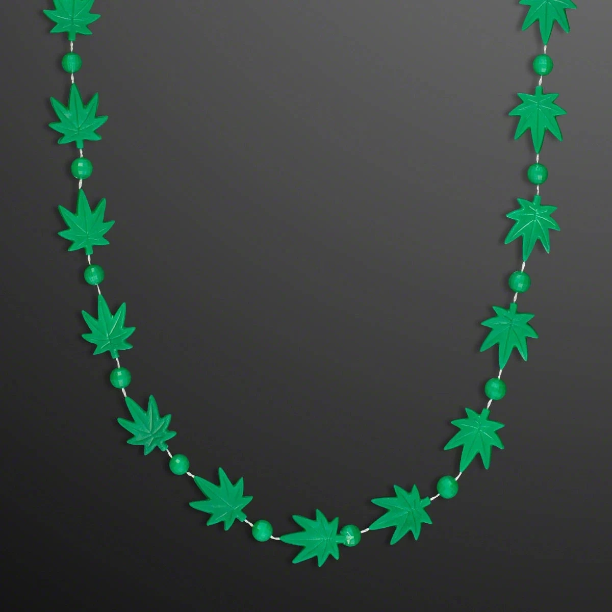 Weed Necklace Pot Leaf Madri Gras Beads (NON-Light Up) 1