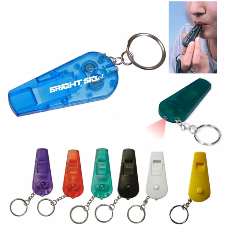 LED Whistle & Flashlight Keychain