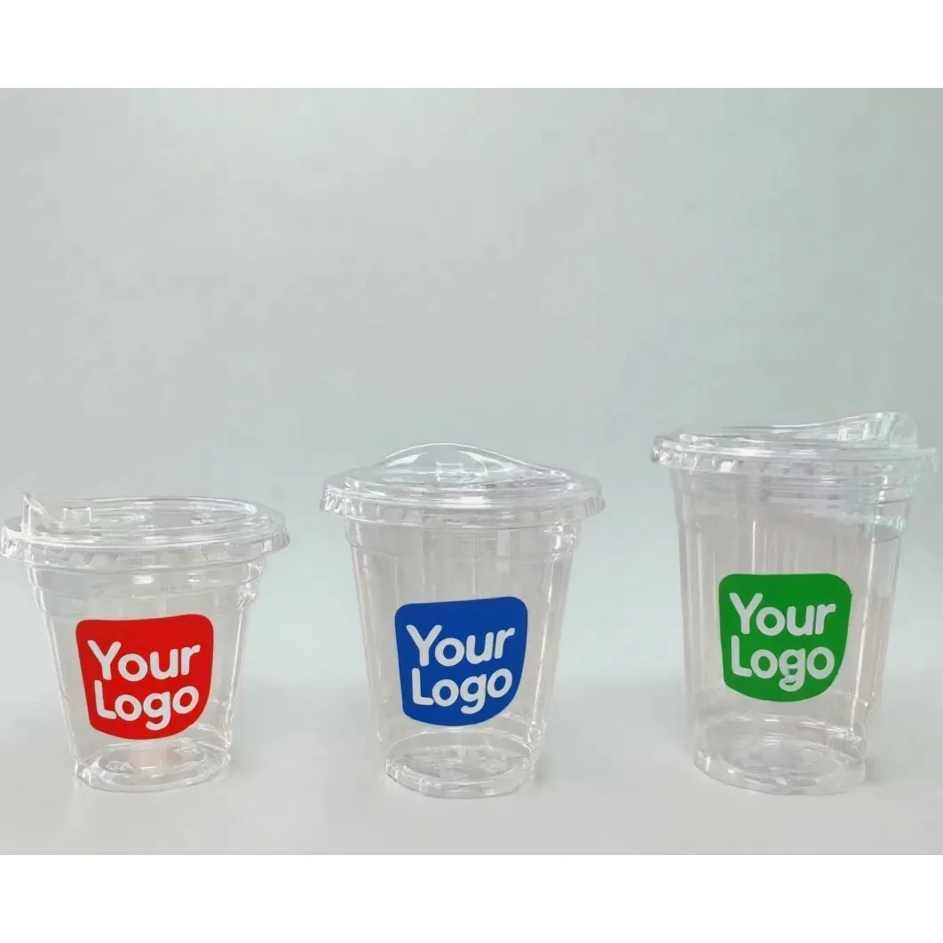 PET Disposable Cups with Lids 1