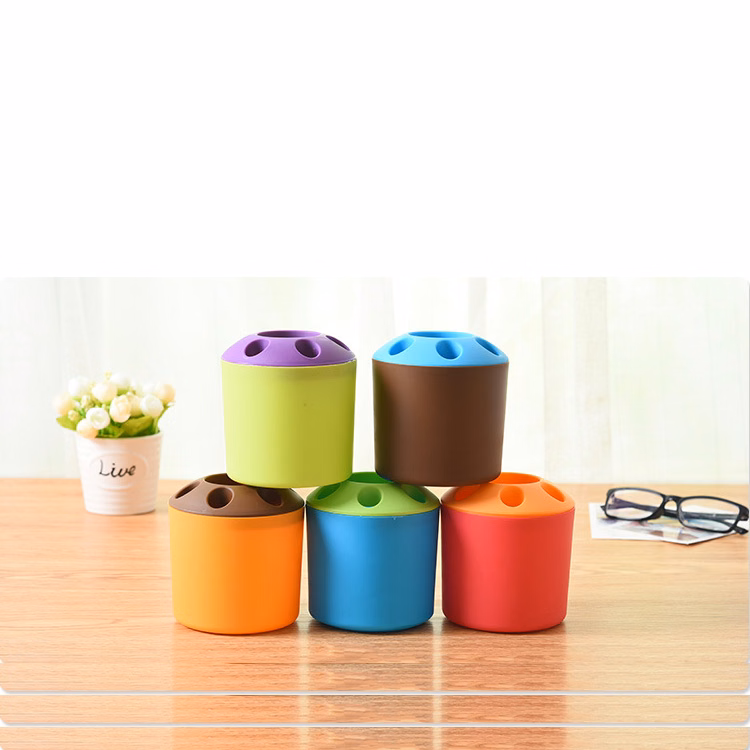 Color pencil toothbrush holder