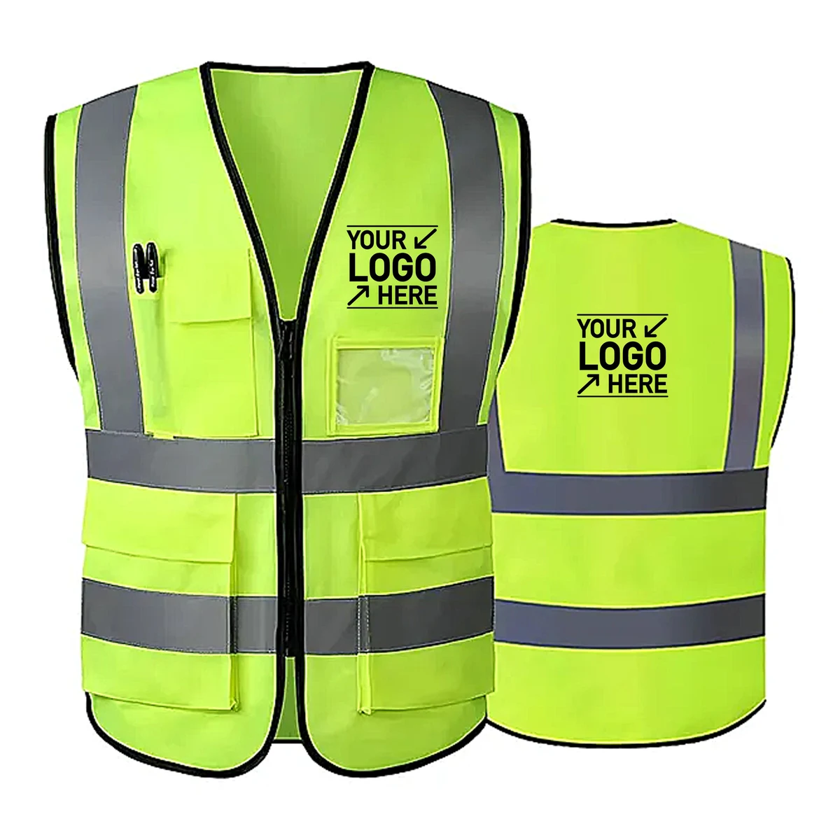 High-Vis Volunteer Vest with Reflective Strips ?C 50 MOQ 1