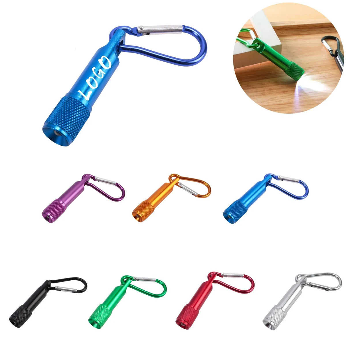 Led Mini Flashlight Keychain With Carabiner 1