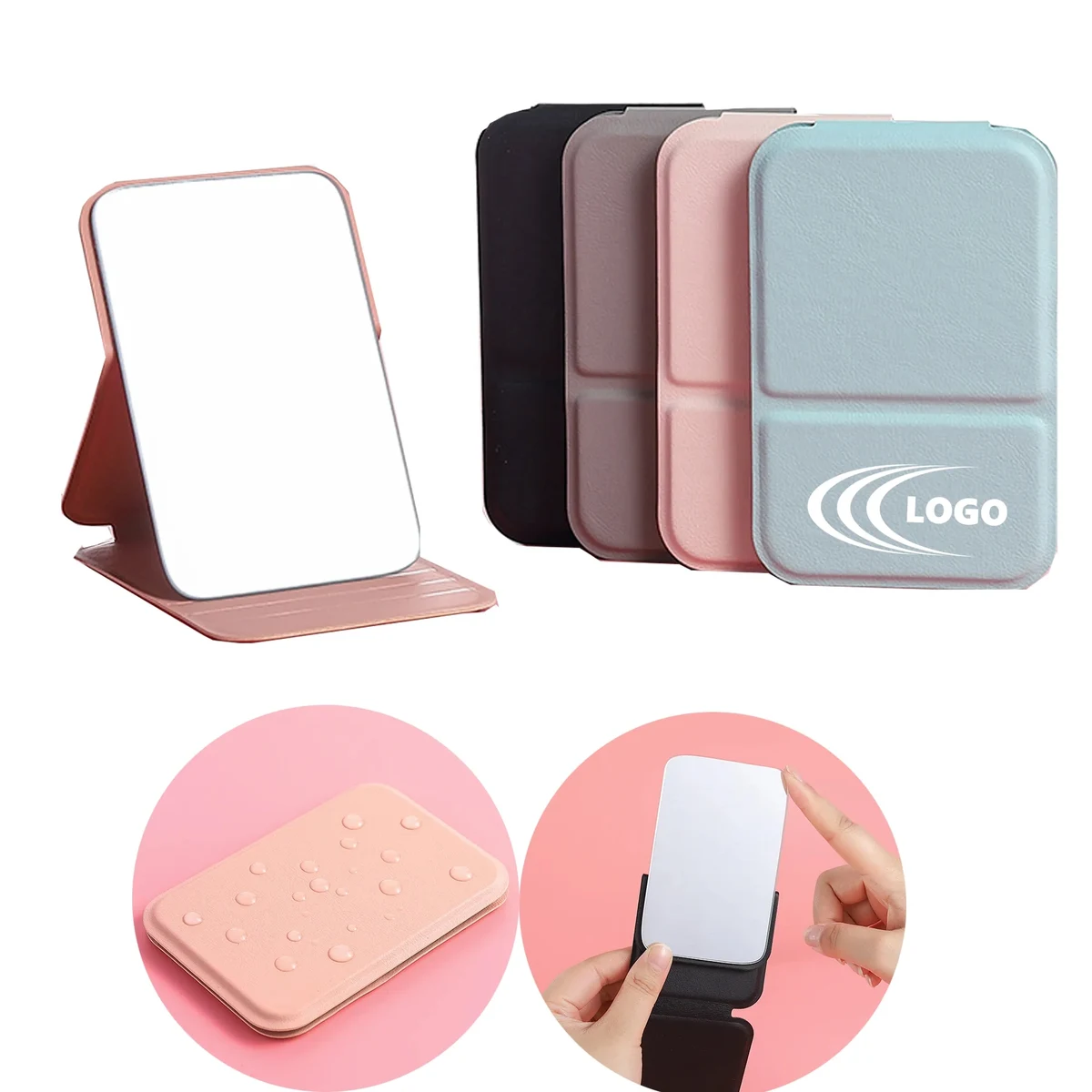 Custom Logo Folding Compact Mirror 1