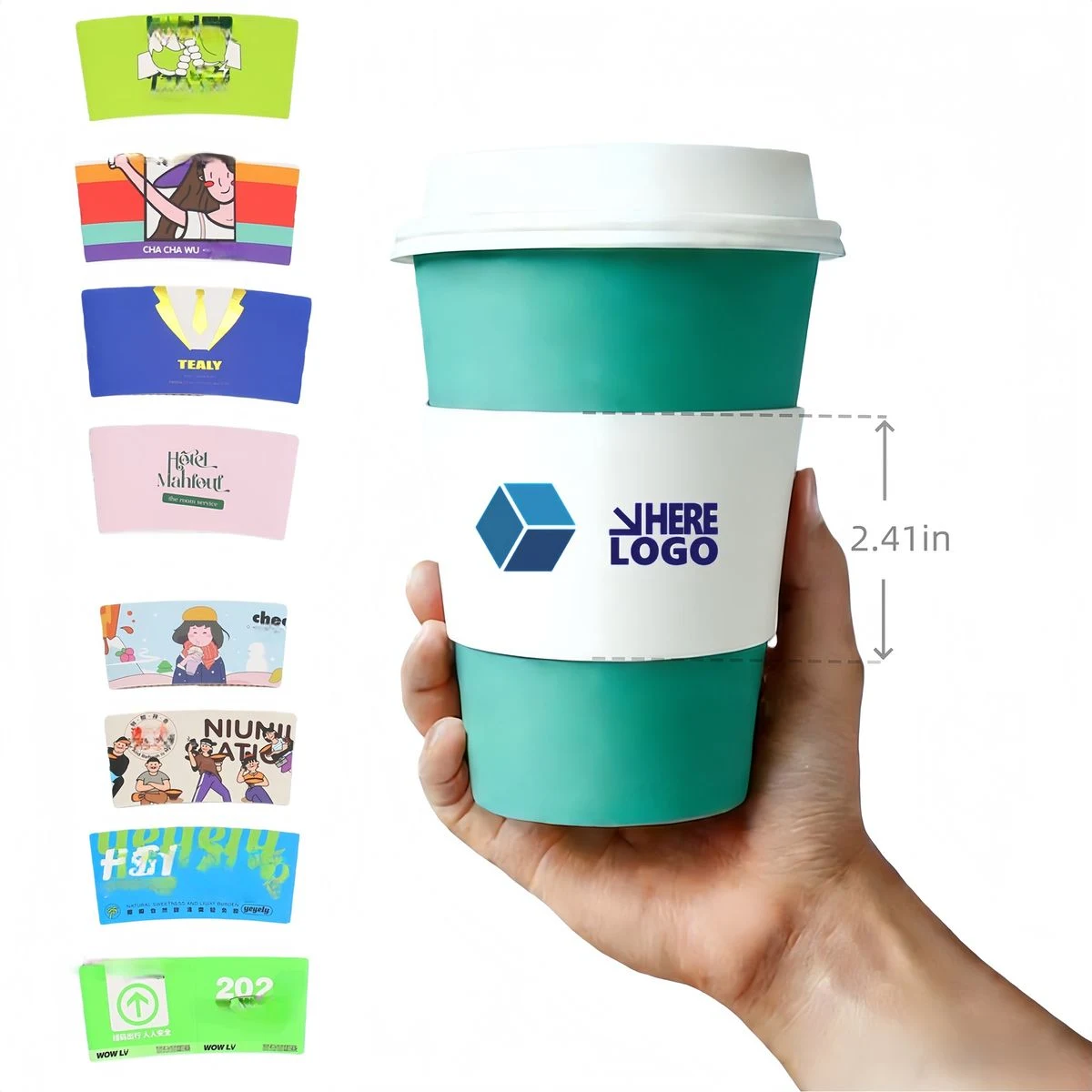 Full Color Adjustable Universal Cup Size Coffee Sleeve 1