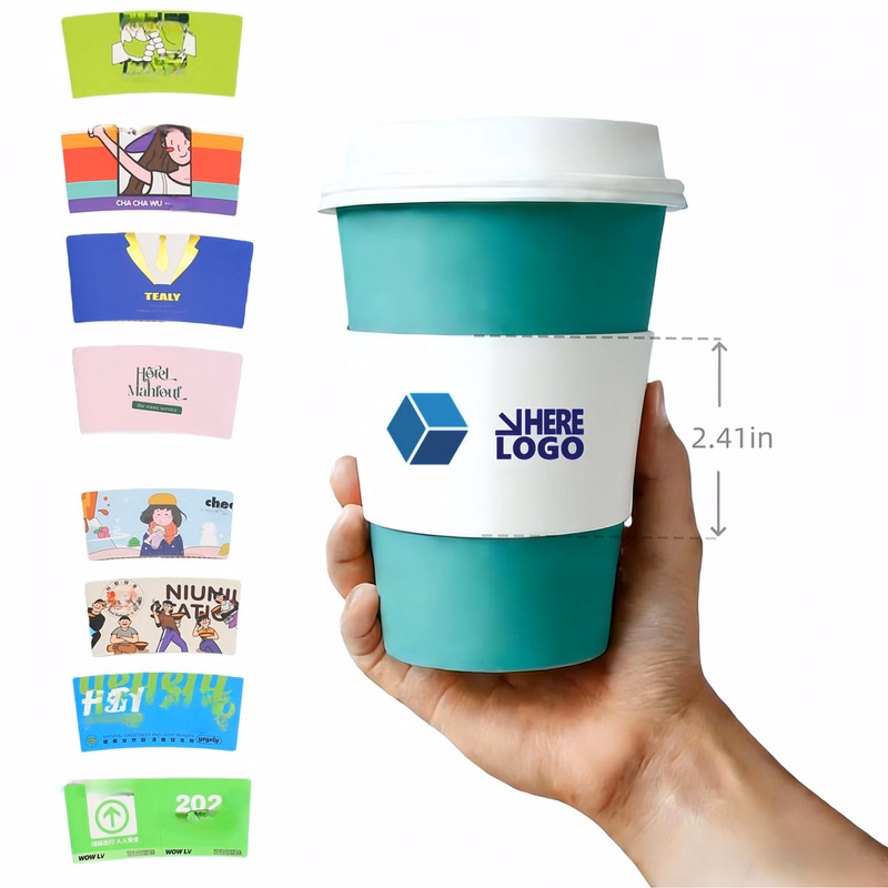 Full Color Adjustable Universal Cup Size Coffee Sleeve