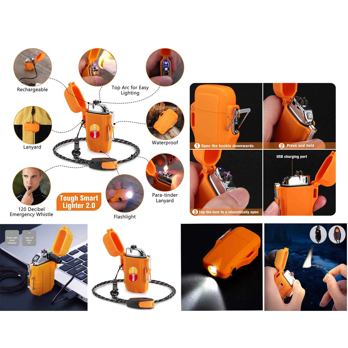 iBank ® USB Rechargeable Flameless Lighter with Flashlight 1