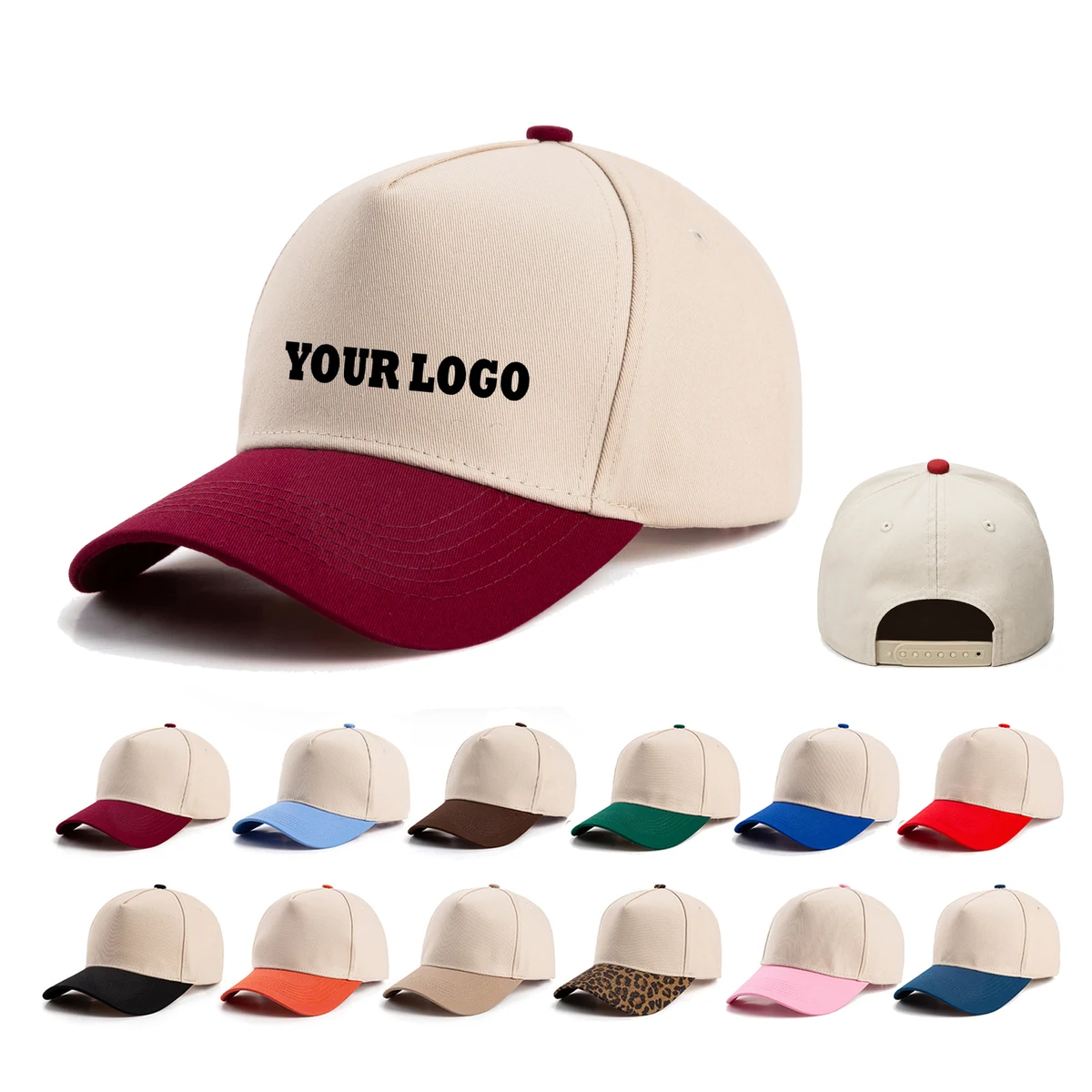 Five Panel Color Block Baseball Cap 1
