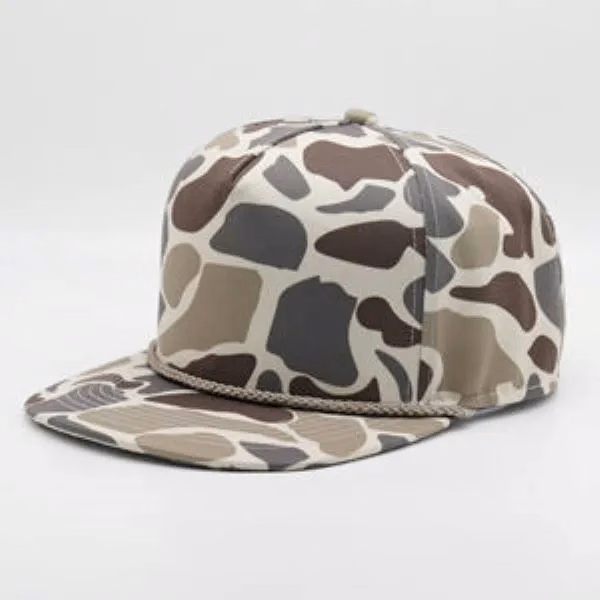 5-Panel A Frame Snapback Hat with Flat Bill and Custom Logo