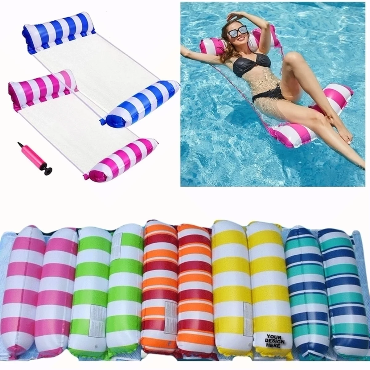 Inflatable Pool Float & Water Hammock 1
