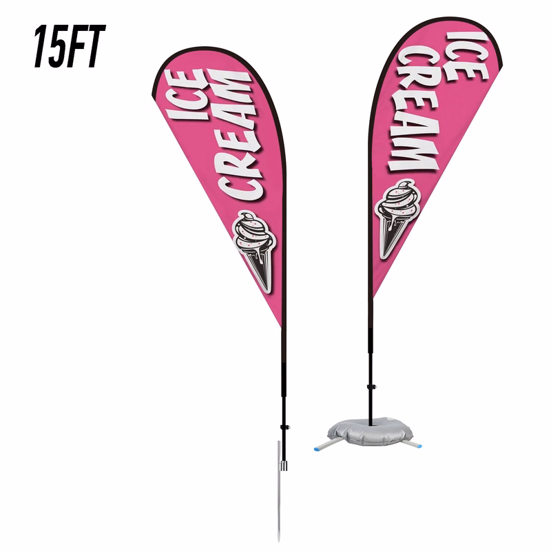 Teardrop Flag Kit With Optional Base 15'