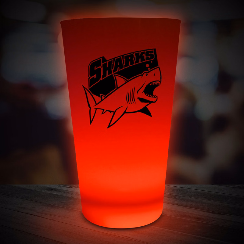 Red LED Glow Light Up Neon Look 16 oz Pint Glass