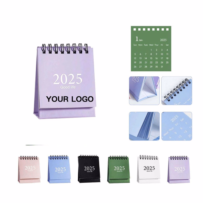 2025 Mini Desk Calendar with Monthly Illustrations