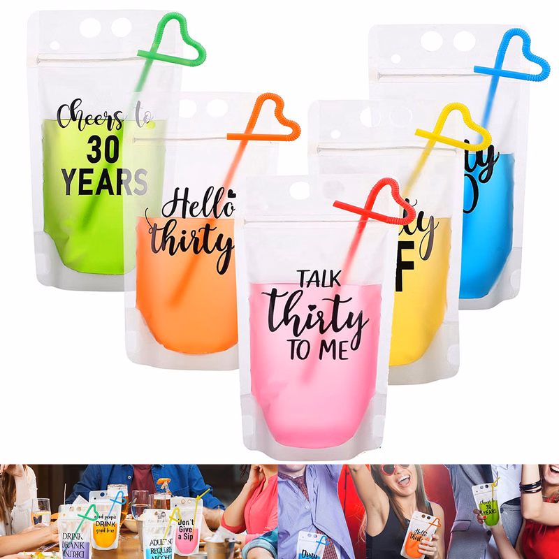 Drink Pouches with Straws