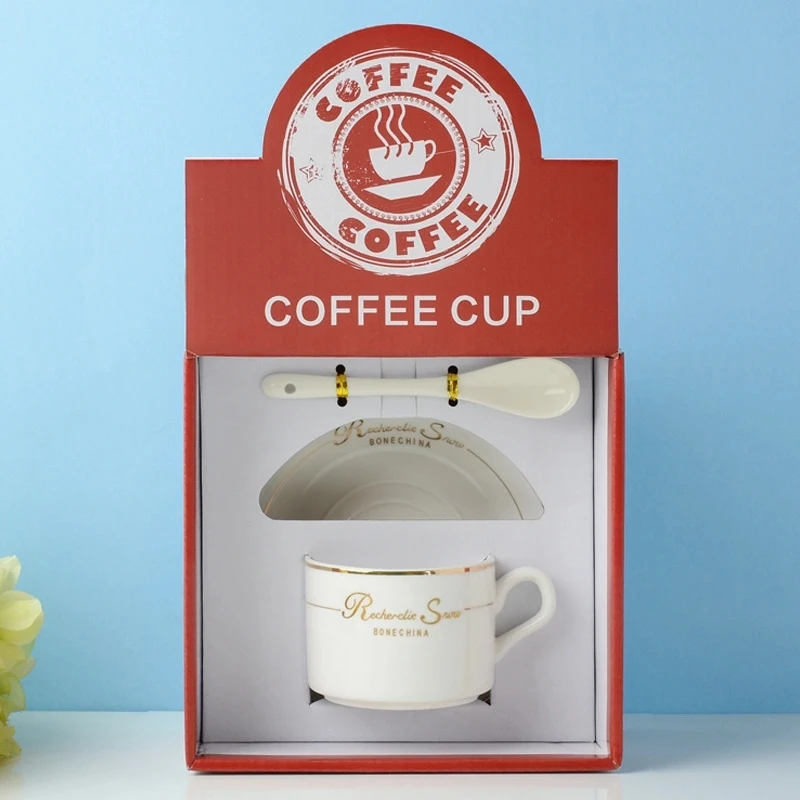 Ceramic Coffee Cup Saucer Spoon Set 1
