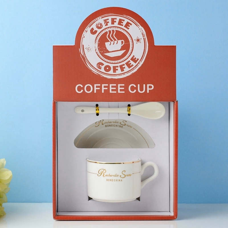Ceramic Coffee Cup Saucer Spoon Set