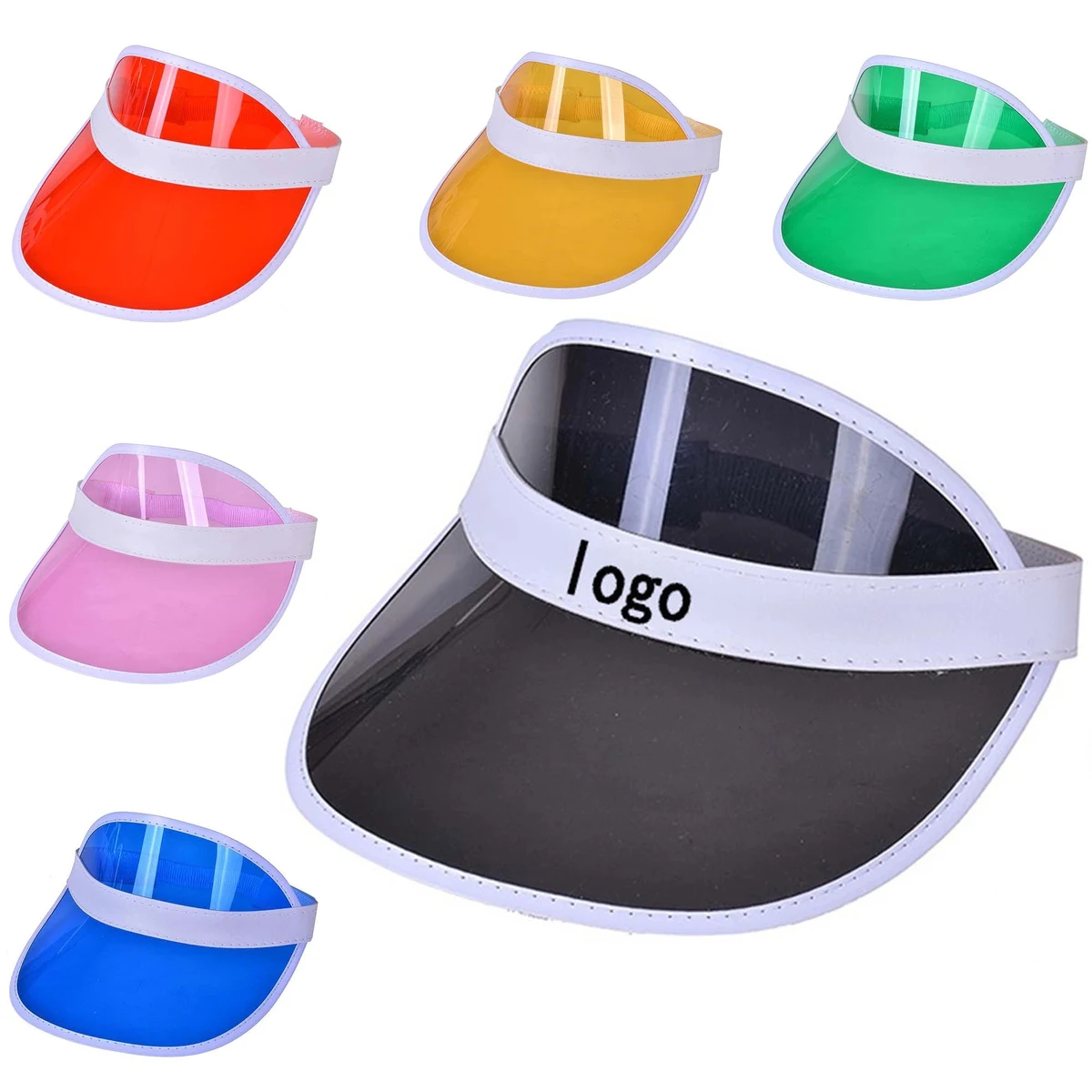 PVC Clear Colored Sun Visor Hat 1