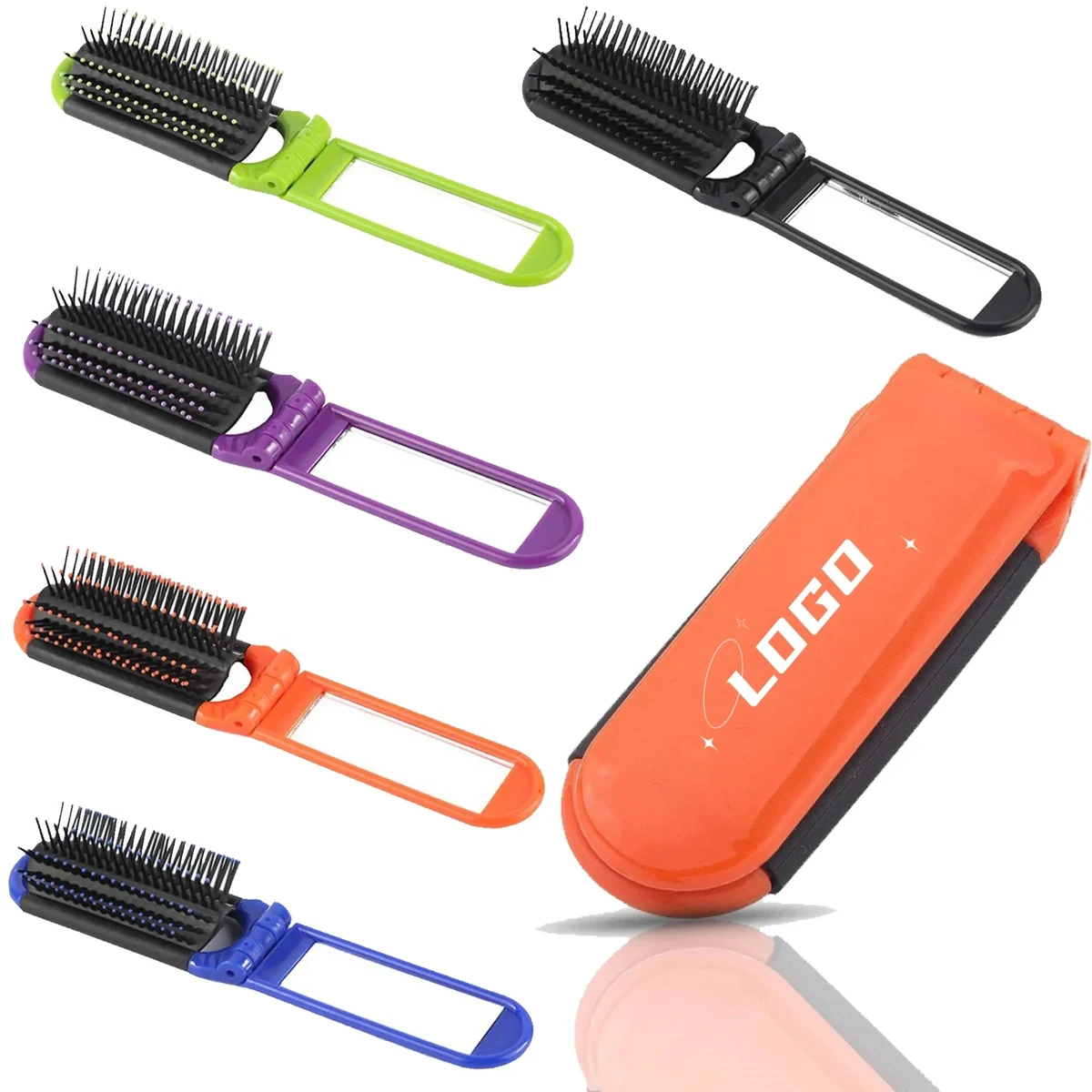 Folding Travel Mirror Hair Brush 1